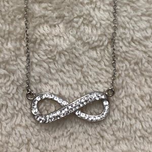 Cubic Zircon/Silver Infinity Necklace